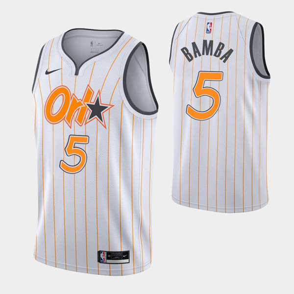 Men's Orlando Magic #5 Mo Bamba 2020-21 White NBA Edition Stitched Swingman Jersey Men's Orlando Magic #5 Mo Bamba 2020-21 White NBA Edition Stitched Swingman Jersey